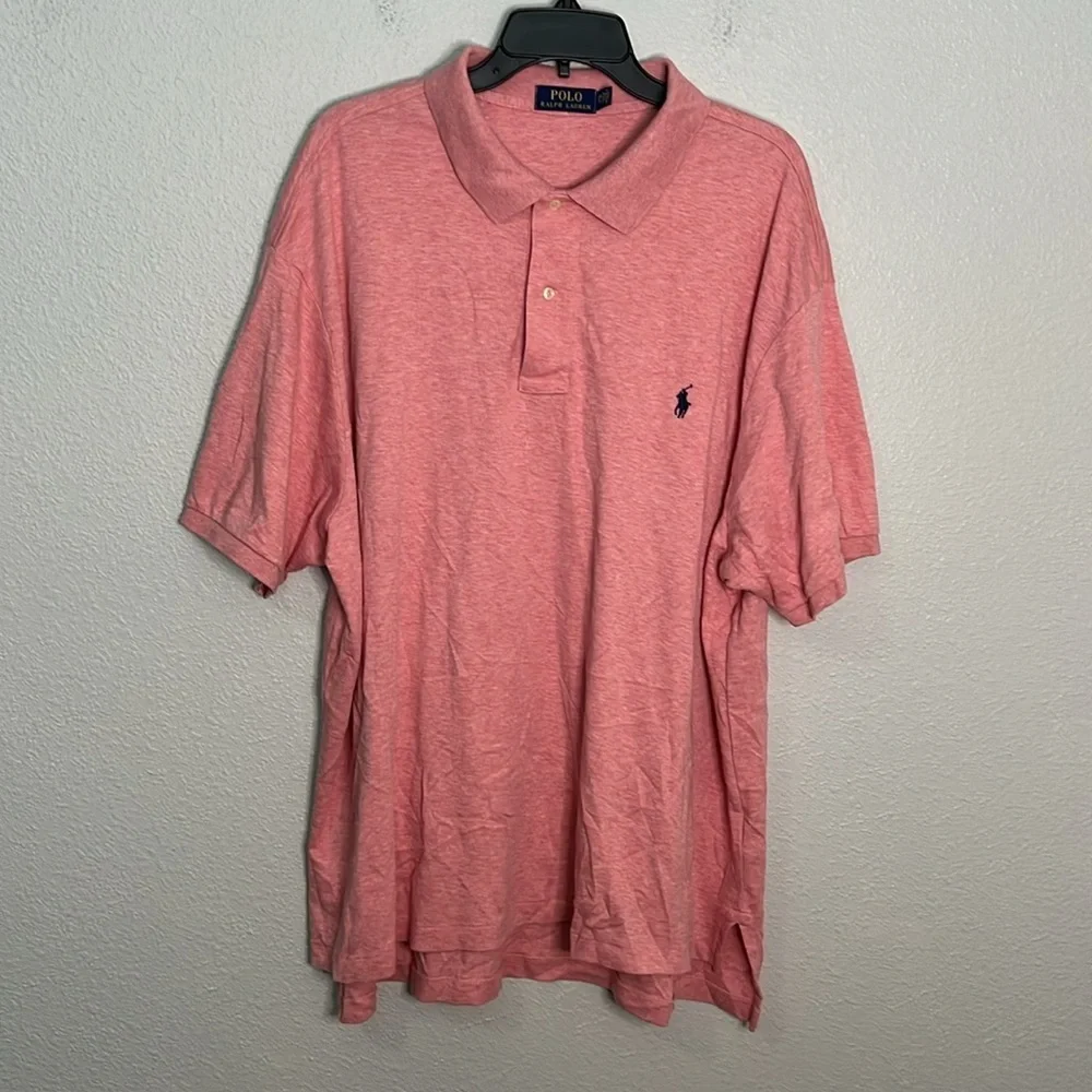 Polo Heathered Red Short Sleeve Polo Size 2XB